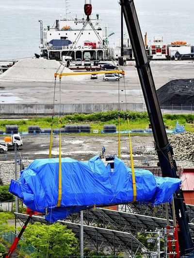 Hull of salvaged Kazu I shows signs of damage