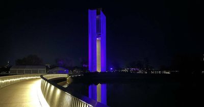 Aspen Island lit up for Queen's Platinum Jubilee, ahead of its name change