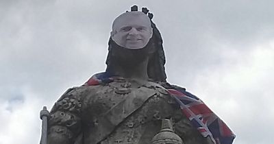 Face of Prince Andrew placed on statue of Queen Victoria in Bristol on day of Platinum Jubilee