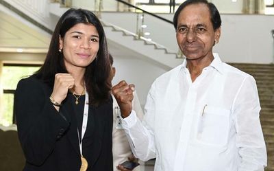 KCR hosts lunch for Nikhath and Esha Singh