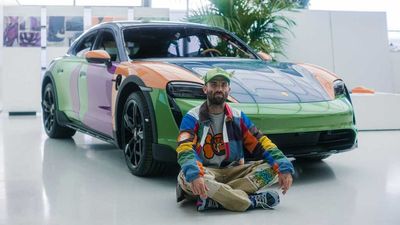 Porsche Taycan Cross Turismo Becomes Colorful Art Car By Sean Wotherspoon