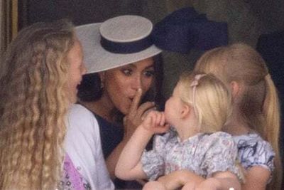 Hush! Duchess of Sussex keeps the children in check during Trooping the Colour