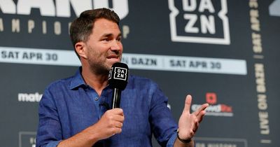 Eddie Hearn hits back at Floyd Mayweather promoter's threat to "stomp him out"