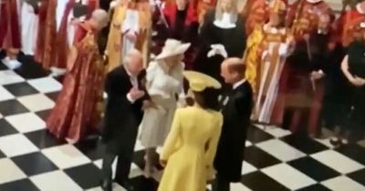 Prince Charles blows Kate Middleton kiss during sweet family greeting at Jubilee service