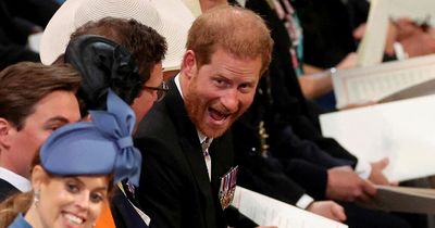 Prince Harry spotted laughing with Princess Eugenie during royal service