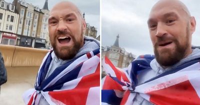 Tyson Fury goes running in Union Jack flag after sending Jubilee message to fans