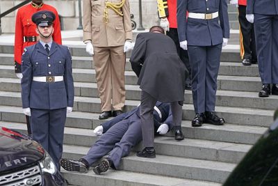 Military members collapse during cathedral guard of honour