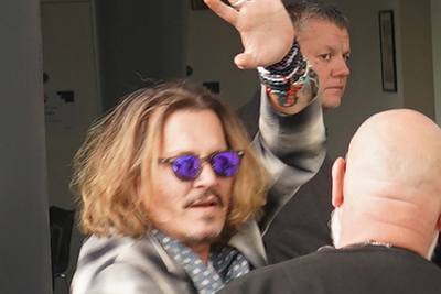 Johnny Depp spotted leaving Glasgow hotel before Jeff Beck show