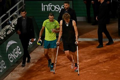 Nadal into 14th French Open final after Zverev quits with horror injury