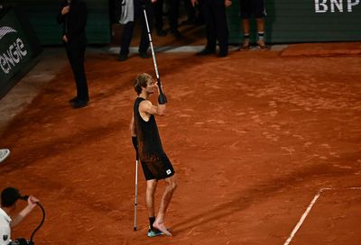 Alexander Zverev returned on crutches to wave to French Open crowd after heartbreaking injury in semifinal