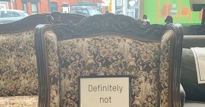 Vintage chair in Oxfam gives shoppers creeps thanks to 'suspicious' note left on it