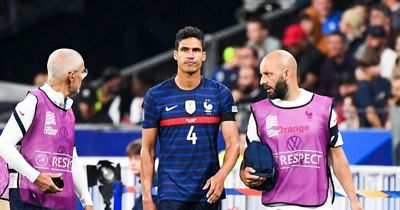 Manchester United defender Raphael Varane injured playing for France