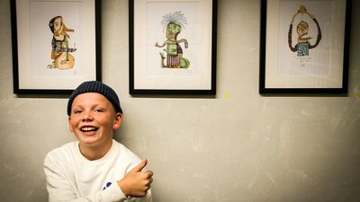 Art Tui Bussenschutt, 12, sells out first solo exhibition of quirky, hand-drawn illustrations