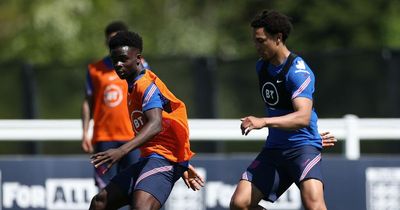 What Arsenal star Bukayo Saka did to Trent Alexander-Arnold in England training ahead of Hungary