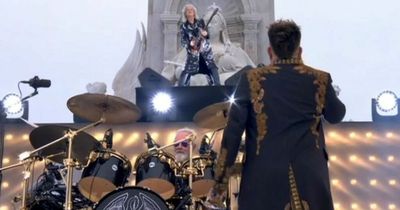 Queen and Adam Lambert kick off Party at the Palace as monarch gets involved in sketch