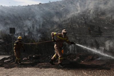 Greek firefighters battle blaze near Athens for second day