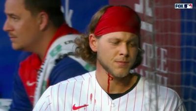 Phillies OF Alec Bohm had a bloody neck after slamming his bat in anger and MLB fans had jokes