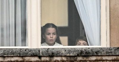 Cheeky royal kids spotted peeking out Buckingham Palace window during Jubilee parade