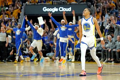 Watch: Jordan Poole hits halfcourt buzzer beater in Game 2 vs. Celtics