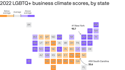Best and worst states for LGBTQ+ equality