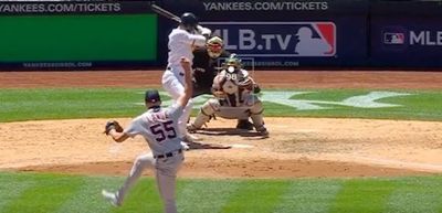 Detriot’s Alex Lange threw a ridiculously unhittable pitch for a called strike that had fans in awe