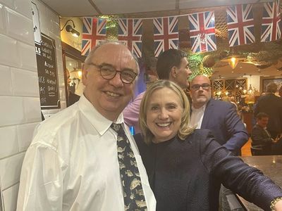 Hillary Clinton pays visit to South Shields fish and chip shop