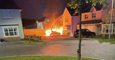 BMW torched in late-night firebomb attack outside luxury Lanarkshire villa