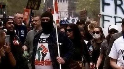 Man who struck police horse and threw traffic bollard at officer during Melbourne lockdown protests pleads guilty