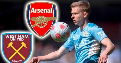 Arsenal face transfer battle with West Ham to land Man City's Oleksandr Zinchenko