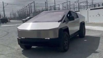 Tesla Cybertruck Prototype Appears At The Elkhorn Battery Launch