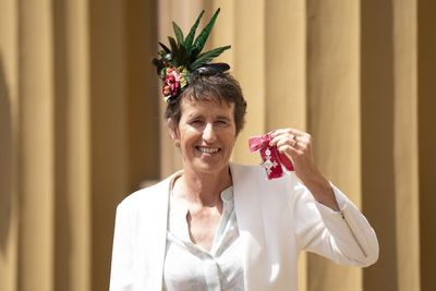 Ex-England rugby captain talks up Red Roses’ chances while collecting MBE