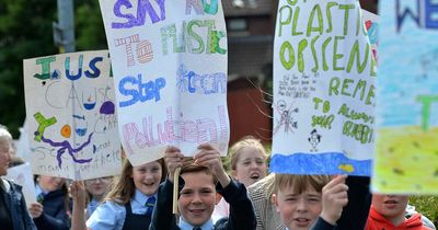 Dumbarton school children protest through town over plastic pollution