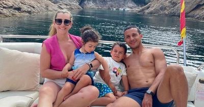 Liverpool's Thiago Alcântara and Julia Vigas gush as kids party to One Kiss on holiday