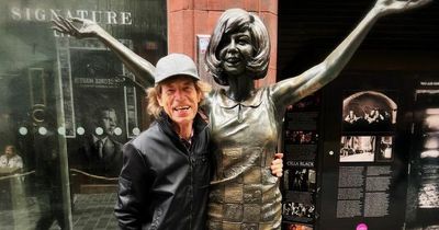 Mick Jagger in Liverpool as he shares picture with Cilla statue