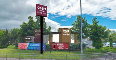 Rejected Dumbarton Costa Coffee drive thru has signs approved