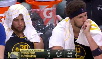 NBA fans had lots of jokes about Steph Curry and Klay Thompson looking so sad at end of Game 3