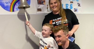 The beautiful moment a Swansea toddler rings a bell to show he's finished his cancer treatment