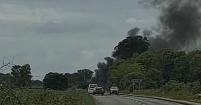 East Lothian emergency services on scene of vehicle fire after three-car collision