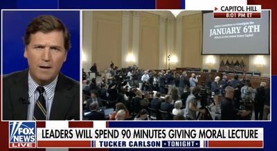 Fox News reacts to Jan 6 hearing by airing Tucker Carlson calling it ‘deranged’