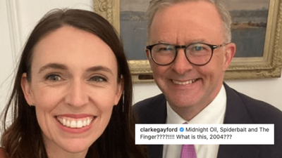 Jacinda Ardern’s Fiancé Thoroughly Roasted Anthony Albanese’s Gift Of Peak Aussie Dad Vinyls