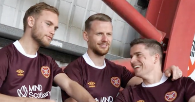 Hearts launch new Umbro home kit with MND Scotland taking pride of place on front of jersey
