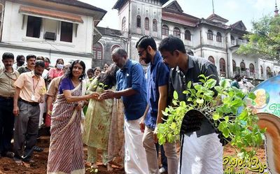 Vegetable cultivation launched on Kowdiar palace grounds