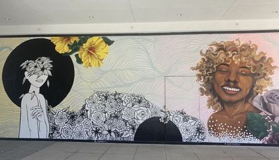 4 women created a mural on Roosevelt Road in the South Loop celebrating women’s strength