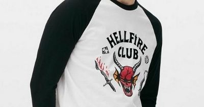 The Stranger Things Hellfire Club Primark T-shirt which is being sold for £150 on eBay