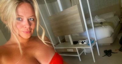 Emily Atack shows off her sun-kissed look in red bikini she lives it up on Ibiza holiday