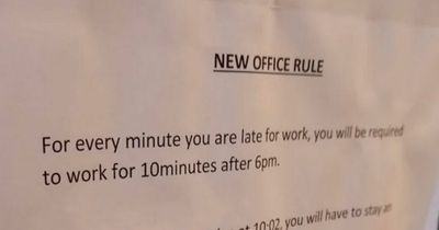 Boss blasted over harsh office rule that punishes staff who arrive one minute late
