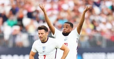 Chunkz noticeably angry after his penalty is stolen by Mark Wright in Soccer Aid game