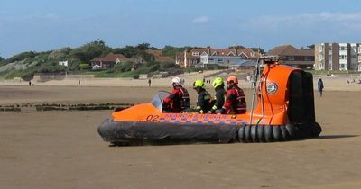 Burnham-on-Sea rescue operation after man stuck up to knees in mud on beach