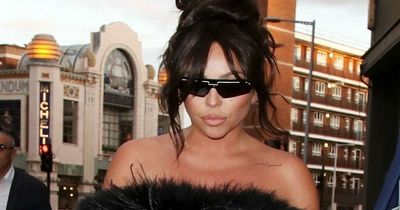 Jesy Nelson rocks bizarre leather get up as she celebrates her birthday with pals