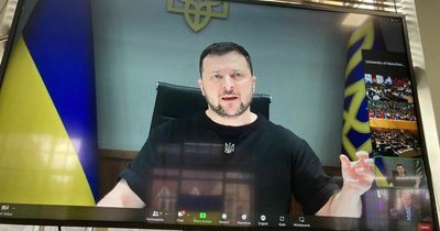 Manchester students queue up to speak to Ukrainian President Zelensky as university hosts Q&A